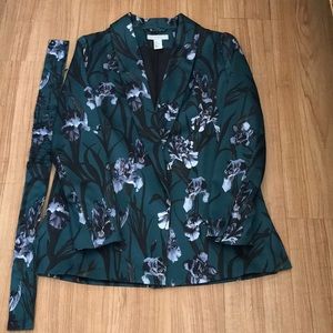 H&M blazer with  removable belt-Dark green/floral-